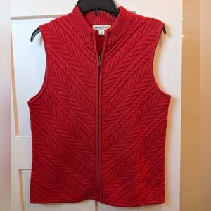 Coldwater Creek Cherry Red Textured Vest